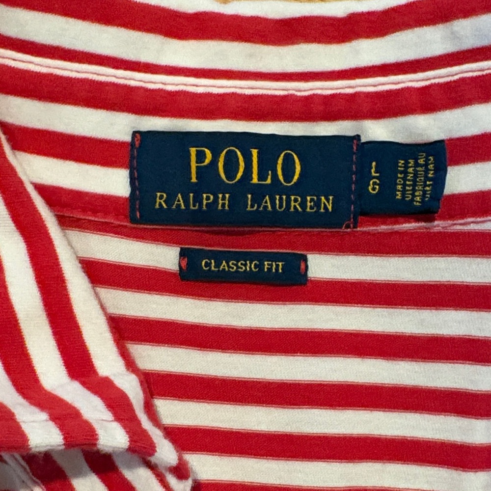 Polo by Ralph Lauren Red and White Striped Short-Sleeve Polo - Picture 2 of 4
